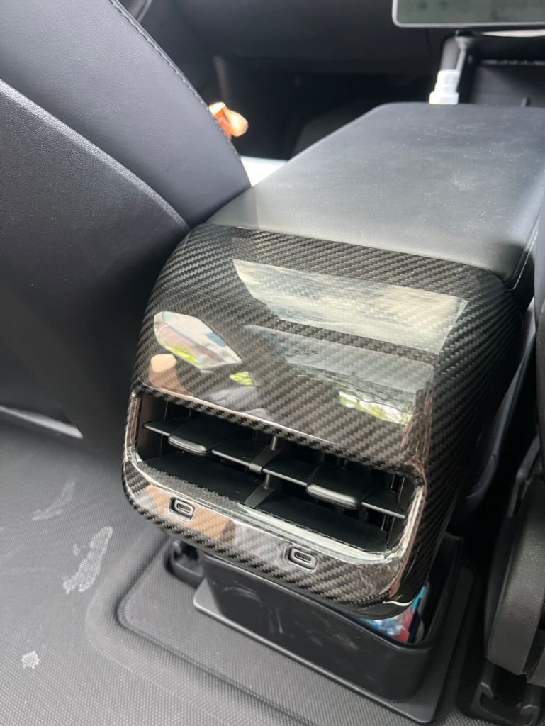 Model 3/Y Gloss Carbon Fiber Rear Air Vent Cover