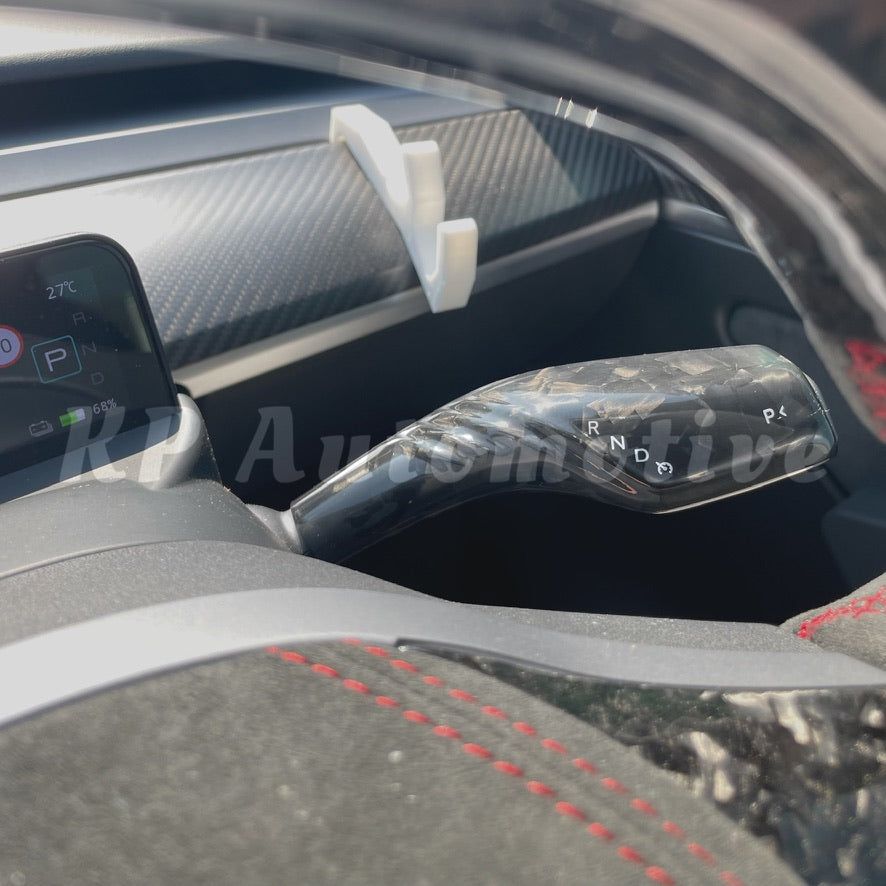 Model 3/Y Gloss Forged Carbon Indicator Stalk Cover with Spiral Effect