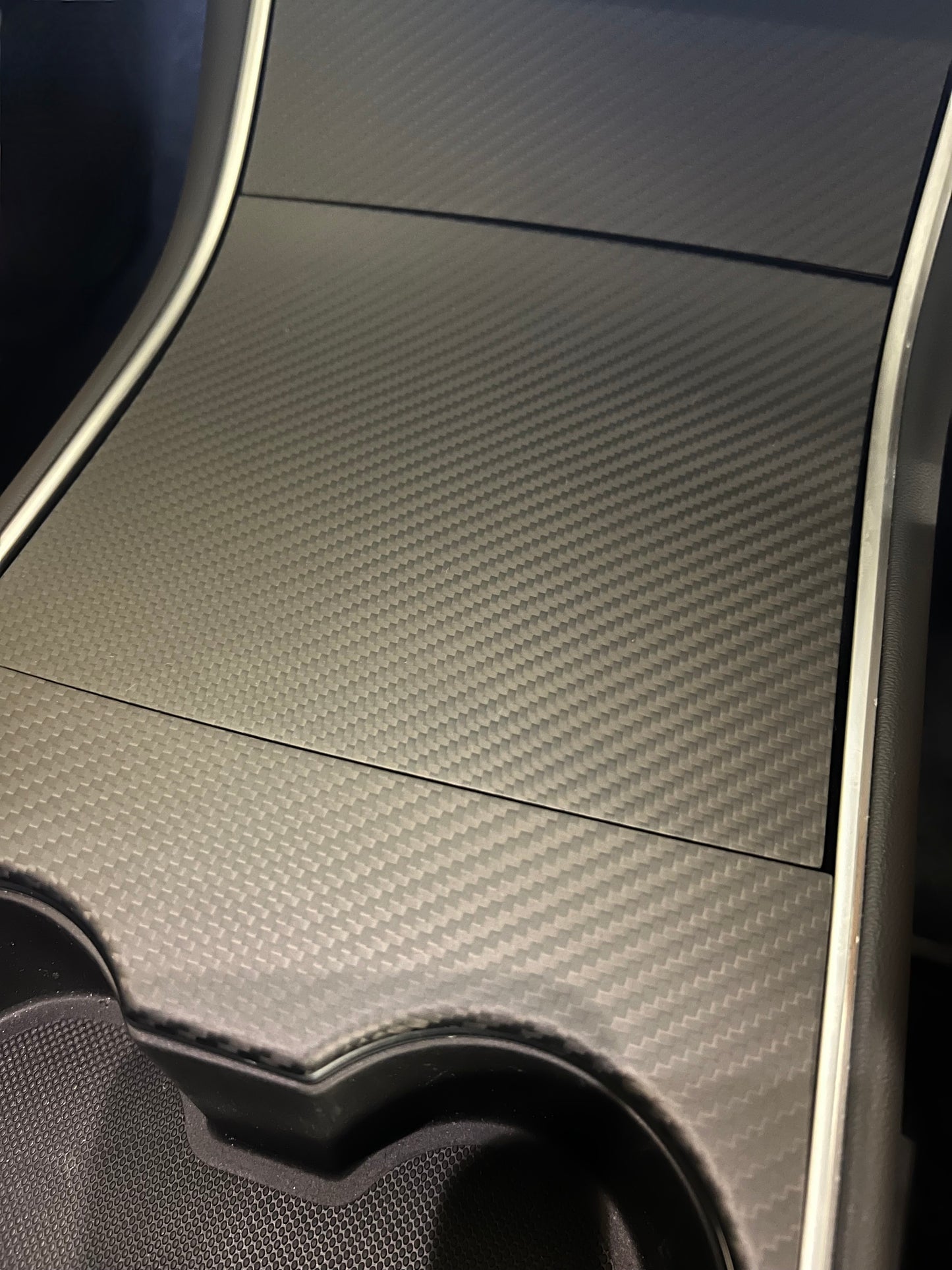 2017-2020 Model 3 Dry Carbon Center Console Trim Cover (Matte Carbon Fiber)