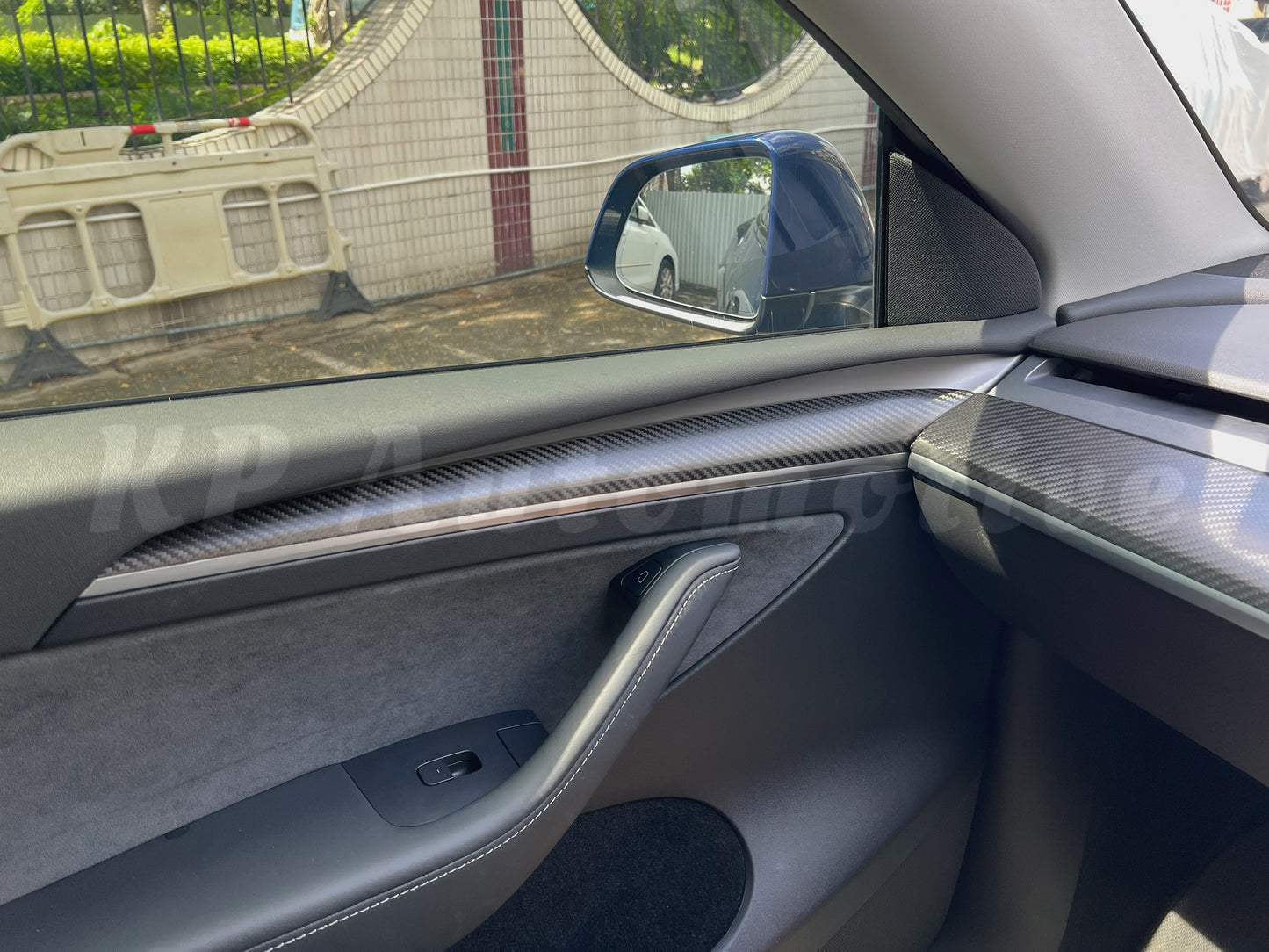 Model 3/Y Dry Carbon Fiber Dashboard and Front Door Trim Panel Covers (Matte Carbon Fiber)