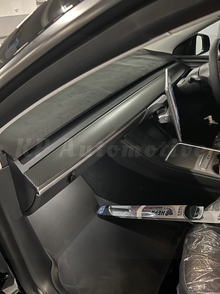 2017-2020 Model 3 Dry Carbon Fiber Dashboard Cover (Matte Carbon Fiber)